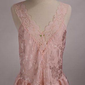 🌺 Vtg Victoria's Secret Pink Lace Babydoll Nightgown Lingerie Negligee Nightie